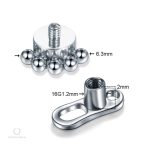 Accessoire piercing microdermal, pierre bleue élégante