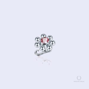Piercing microdermal Utopia Rose avec strass rose