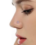 Accessoire de piercing nez en forme de chat, couleur rose douce