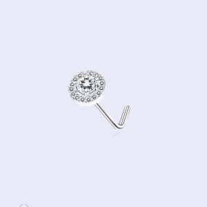 Piercing de nez disc flat en L Merle