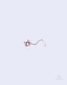 Piercing nez nostril en zircon rose élégant
