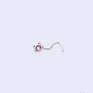 Piercing nez nostril en zircon rose élégant