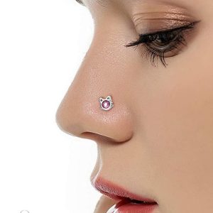 Bijou de nez en zircon rose pour un style unique