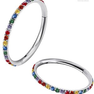 Piercing nez en titane, design multicolore unique