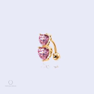 Piercing nombril cœur en acier chirurgical Rhea Rhodon