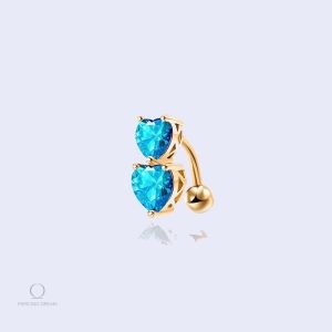 Piercing nombril cœur en or avec diamant Rhea Lagon