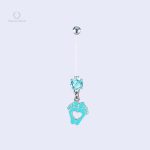 Piercing nombril Noha en turquoise pour grossesse