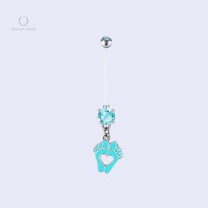 Piercing nombril Noha en turquoise pour grossesse