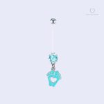 Bijou de grossesse Noha, piercing nombril en turquoise