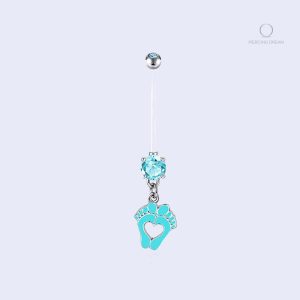 Bijou de grossesse Noha, piercing nombril en turquoise