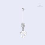 Accessoire de maternité : piercing nombril en argent zirconium