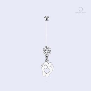 Accessoire de maternité : piercing nombril en argent zirconium