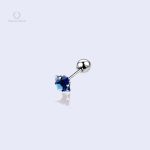 Piercing oreille Divinea Saphir avec zircon bleu