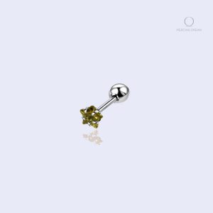 Piercing d'oreille étoile en argent Estella Olivine