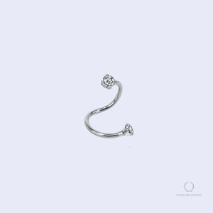 Piercing hélix spirale Torsada Zircon en métal