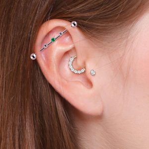 Bijoux strass pour piercing oreille industriel
