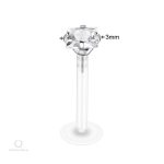 Piercing oreille en silicone, design carré élégant