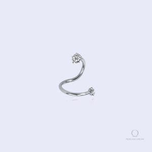 Piercing oreille torsadé en zircon Torstara