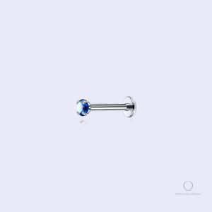 Piercing tragus et hélix en argent avec diamant Orla Saphir