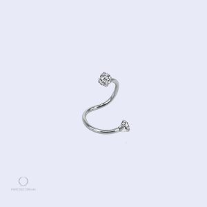 Piercing rook double diamant torsadé Torsada Zircon