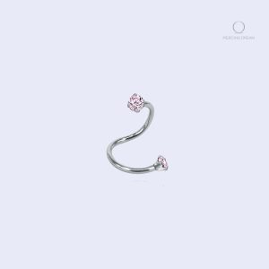 Piercing Rook Torsada Rhodon ondulé rose