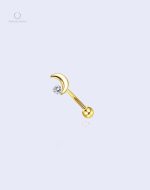 Piercing rook d'oreille en forme de lune avec zircon