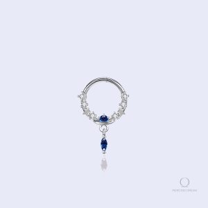 Piercing septum Ember avec pierre bleue originale
