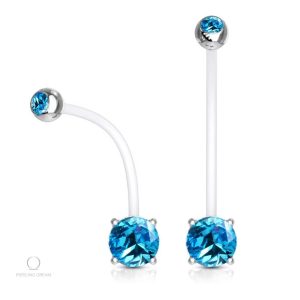 Piercing spécial grossesse en bleu, design élégant et sûr