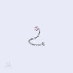 Variété de piercing spirale lobe, design Torstara Rhodon élégant