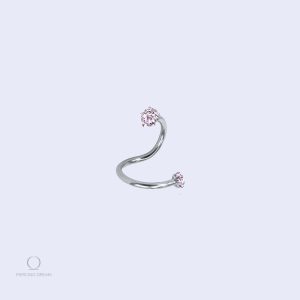 Variété de piercing spirale lobe, design Torstara Rhodon élégant