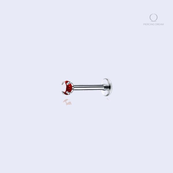 Bijou tragus scintillant en strass rouge, style élégant