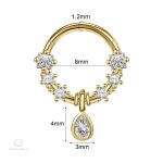Bijou piercing téton en forme de goutte, 1.2 mm, style unique