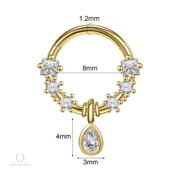Bijou piercing téton en forme de goutte, 1.2 mm, style unique