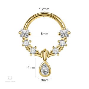 Accessoire corps en goutte pour piercing téton, 1.2 mm