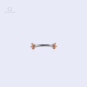 Piercing téton en argent avec pierre cornaline