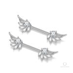 Piercing décoratif pour tétons avec motifs d'ailes raffinés