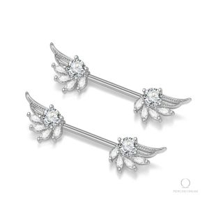 Piercing décoratif pour tétons avec motifs d'ailes raffinés