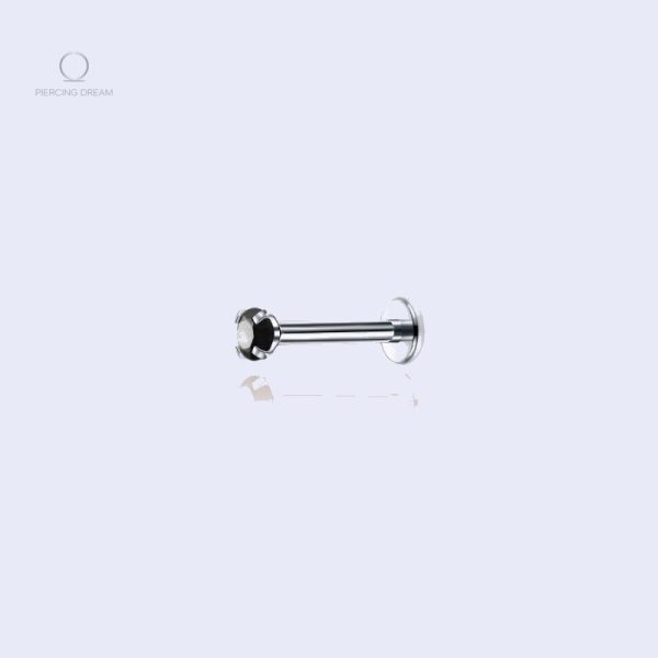 Piercing tragus en acier inoxydable avec design Orla Onyx
