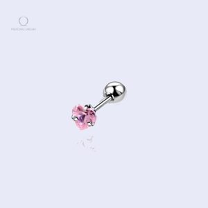 Piercing tragus cœur en acier Lovea Rhodon