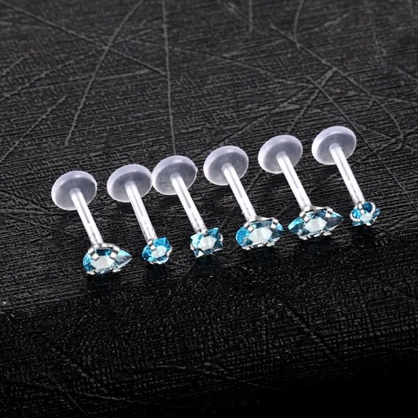 Livia Ciel piercing tragus en silicone bleu avec étoile