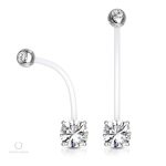 Piercing nombril grossesse avec zirconium scintillant