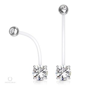 Piercing nombril grossesse avec zirconium scintillant
