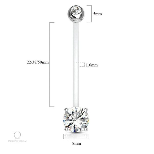 Accessoire de grossesse : piercing ventre en zircon