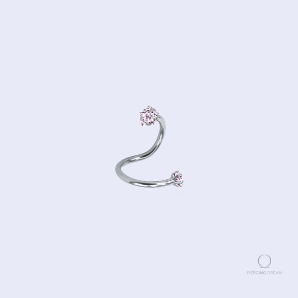 Piercing tragus spiral Torstara Rhodon en acier inoxydable